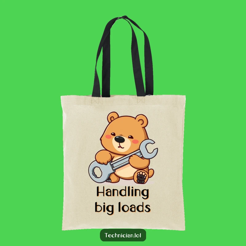 Funny Bear Mechanic Tote Bag: Carry Your Tools & Grit, Unique Funny Gift