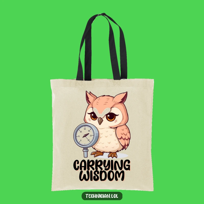 Funny Focused Owl Gauge Tote Bag - Carry Your Brilliance!