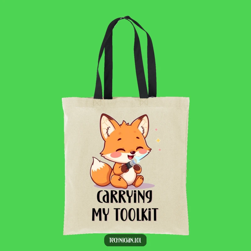 Funny Fox Soldering Tote Bag: Carry Your Tools & Laughs, Perfect Funny Gift