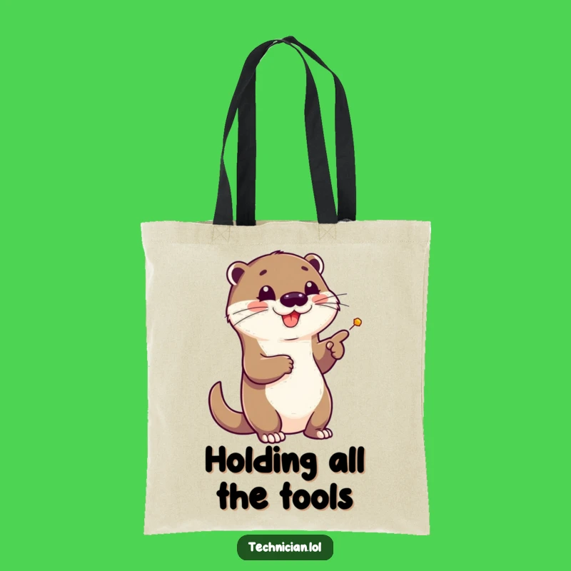 Funny Otter Schematic Tote Bag - Durable Cartoon Bag & Funny Gift