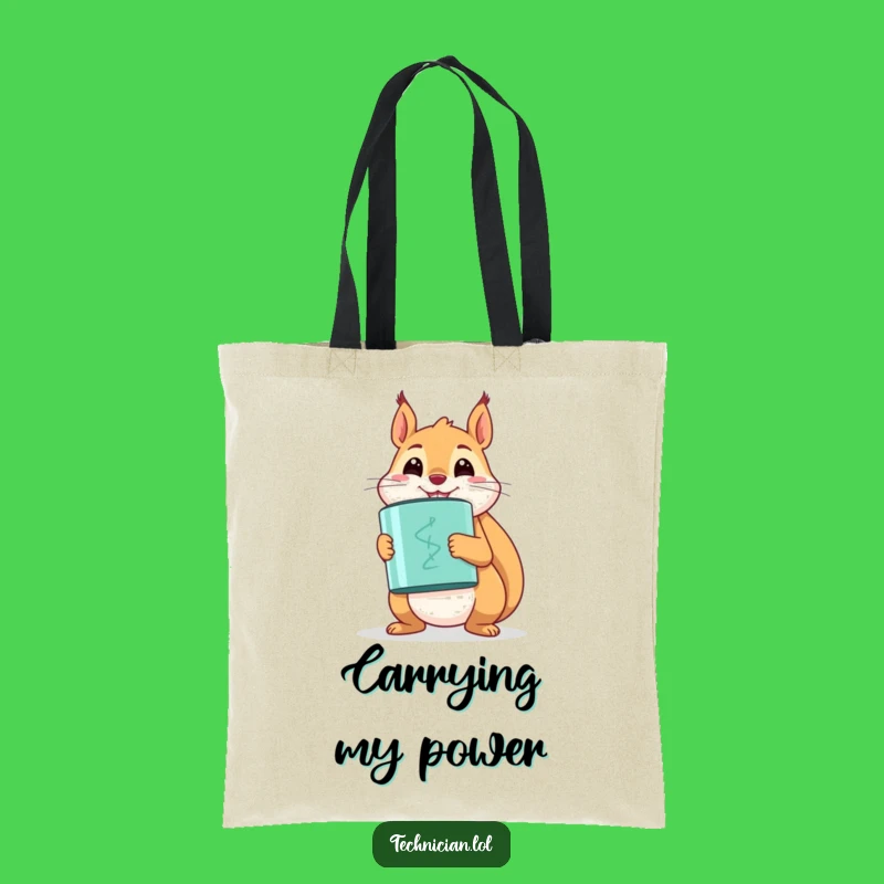 Funny Squirrel Capacitor Tote Bag - Carry Your Energy!