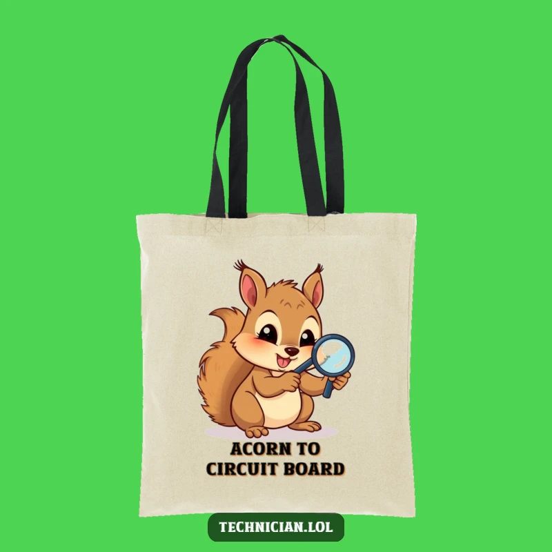 Funny Squirrel Circuits Tote Bag: Carry Your Curiosity, Unique Funny Gift