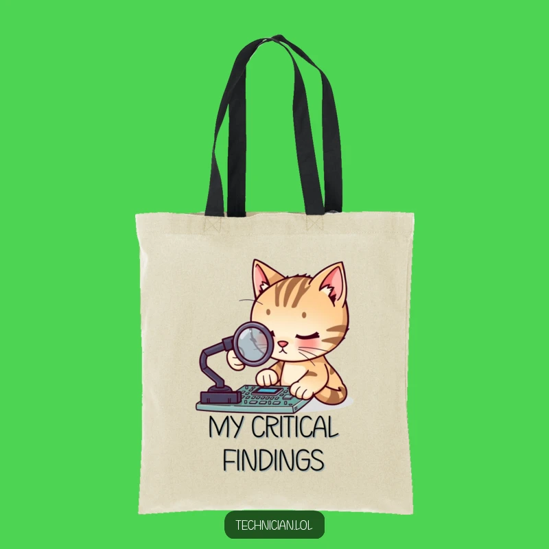 Funny Cat Circuit Board Tote Bag: Durable Feline Tech Accessory, Hilarious Geek Gift